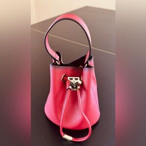 Karl Lagerfeld Red Bucket Bag with Gold Accents